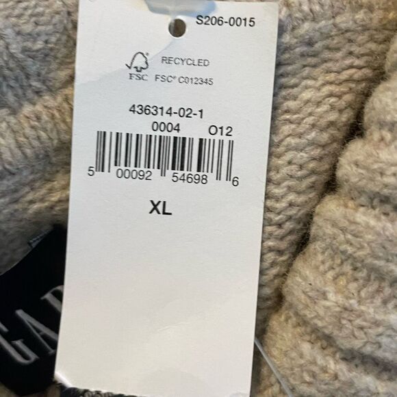 Gap Cozy Turtleneck Sweater Dress Oatmeal Tan Knit Long Sleeve Mini XL - Picture 3 of 5